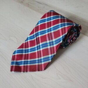 HUGO BOSS vintage plaid red and blue tie